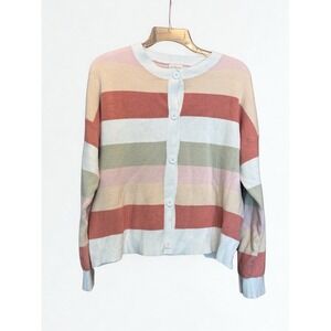 Dreamers by Debut Striped cardigan‎ Soft Fall Sweater Y2K L